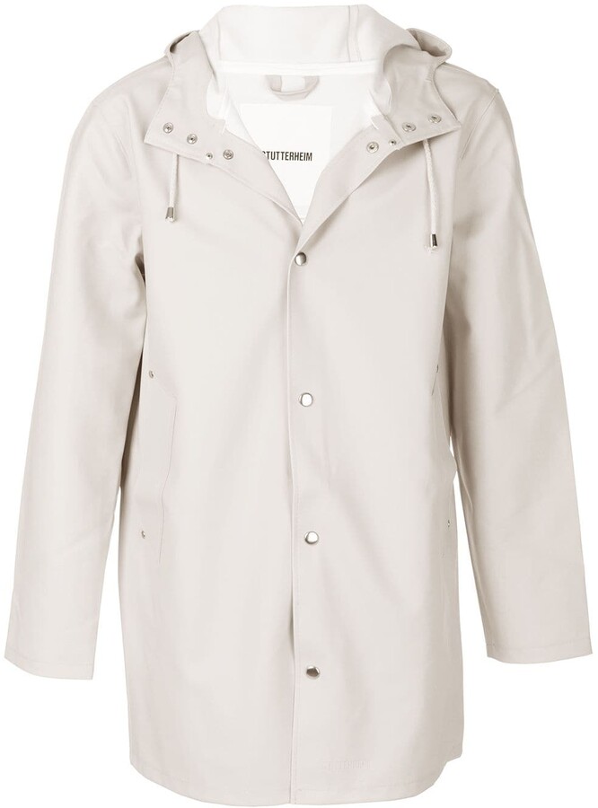 cream raincoat