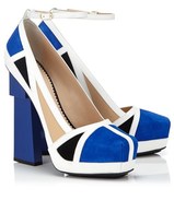 Thumbnail for your product : Aperlaï Multi Blue Suede Geisha Heels