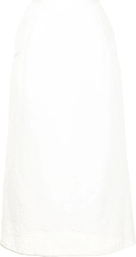 Mame Kurogouchi Embroidered Lace Cotton Skirt