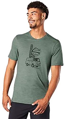 Smartwool Mens Sport 150 Van Days Graphic T-Shirt Regular Fit Light Gray Heather Medium 