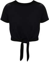 Thumbnail for your product : PrettyLittleThing Black Jersey Short Sleeve Tie Front T Shirt