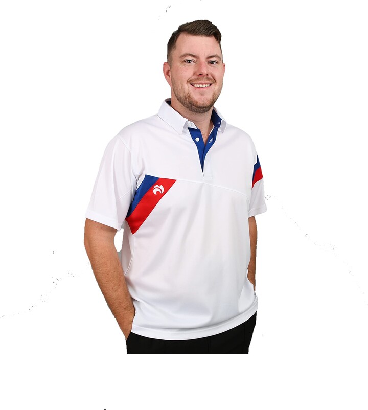 Henselite Britannia Mens Lawn Bowls PoloLawn Bowling PoloColor White