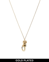 Thumbnail for your product : Swarovski Giles Deacon Libertine By Giles Deacon Gold Plated And Crystal Sheriff Necklace