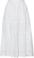 Thumbnail for your product : LoveShackFancy Zinnia Swiss-dot And Broderie Anglaise Cotton Midi Skirt