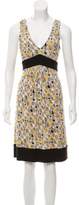 Thumbnail for your product : Diane von Furstenberg Silk Knee-Length Dress Yellow Silk Knee-Length Dress