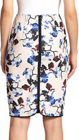 Thumbnail for your product : Yigal Azrouel Framed Orchid-Print Pencil Skirt