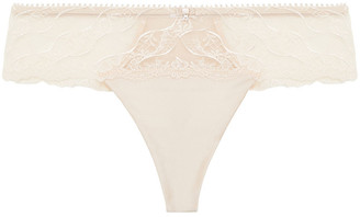 Wacoal Eclat Lace And Satin Mid-rise Briefs