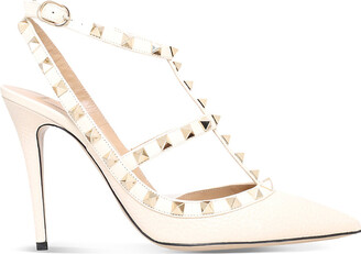Valentino Womens Winter Wht Rockstud 100 Leather Courts