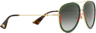 Gucci Eyewear Pilot-Frame Metal Sunglasses