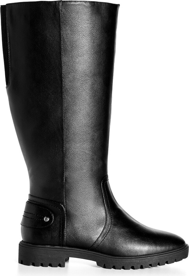 Evans EVANS| Women's WIDE FIT Jacinda Tall Boot - black - 8W - ShopStyle
