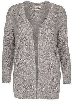 Soul Cal SoulCal Womens Drape Cardigan Sweater Top Open Front Long Sleeve Scoop Neck Marl