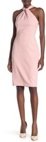 Thumbnail for your product : Taylor Twist Neck Crepe Halter Dress