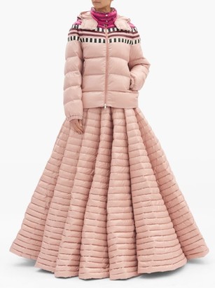1 MONCLER PIERPAOLO PICCIOLI 1 Pierpaolo Piccioli - Evelyn Colour-block Quilted Down Hooded Jacket - Light Pink