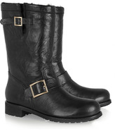 Thumbnail for your product : Jimmy Choo Rabbit-lined leather biker boots