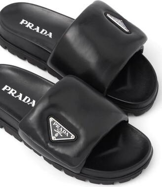 Buy Prada White Logo Soft Slides in Rubber For Men Online | Ounass Saudi