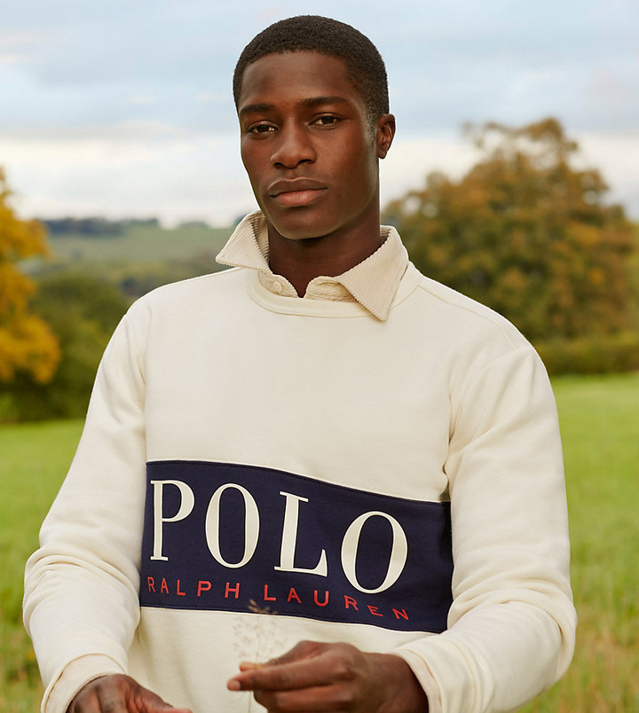 Polo Ralph Lauren x ASOS exclusive collab sweatshirt in cream with logo  chest panel - ShopStyle