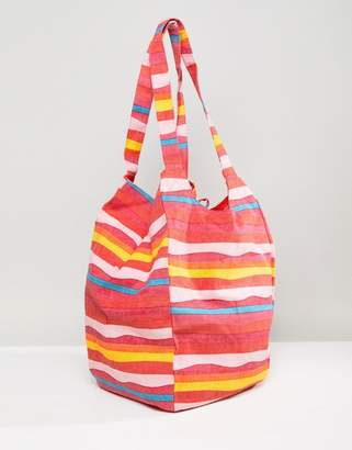 Vero Moda Block Stripe Beach Bag