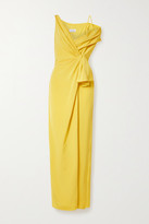 Thumbnail for your product : Cushnie Asymmetric Wrap-effect Silk-crepe Gown - Yellow