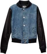 Thumbnail for your product : Tractr Jeans Chambray Baseball Jacket (Big Girls)