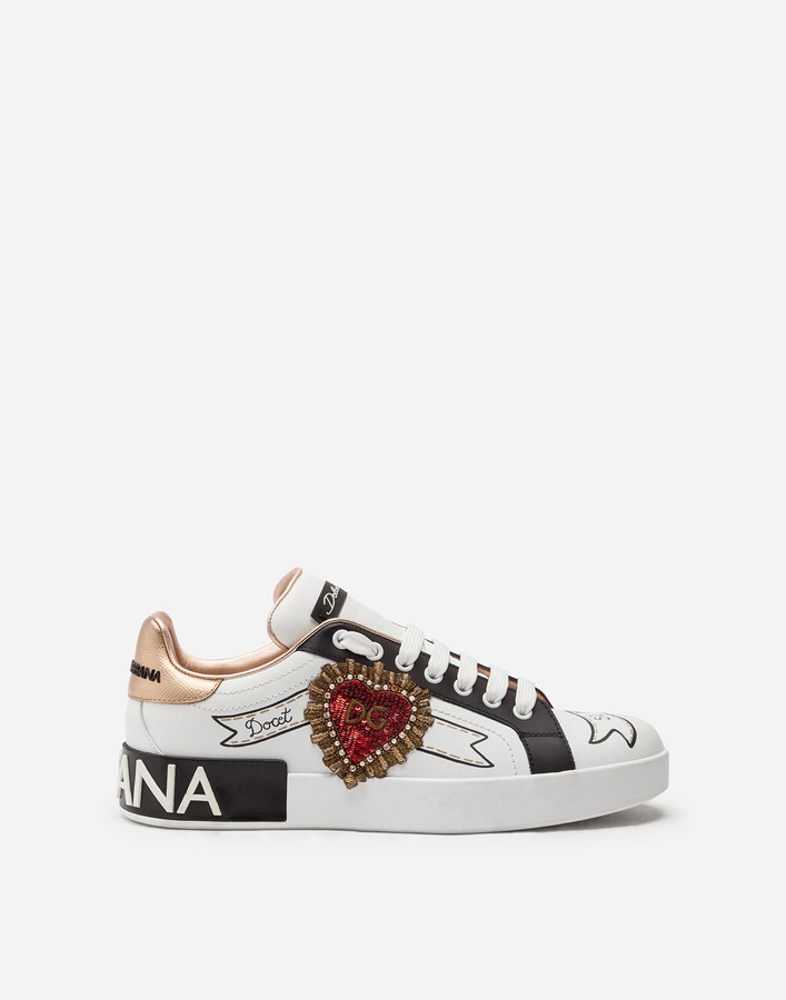 printed calfskin portofino sneakers