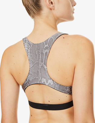 Koral Tax snake-print stretch-jersey sports bra