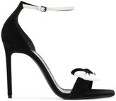 Thumbnail for your product : Saint Laurent Bow Front Ankle Strap Sandals
