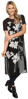 Thumbnail for your product : Vince Camuto Short Sleeve Floral Screen Panel Long Tunic