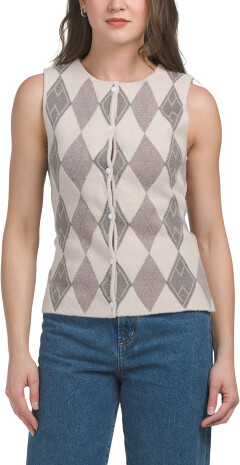 TJMAXX Argyle Sweater Vest, Nylon/Polyester/Rayon