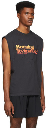 Satisfy Black Moth Eaten Running Technology Muscle T-Shirt