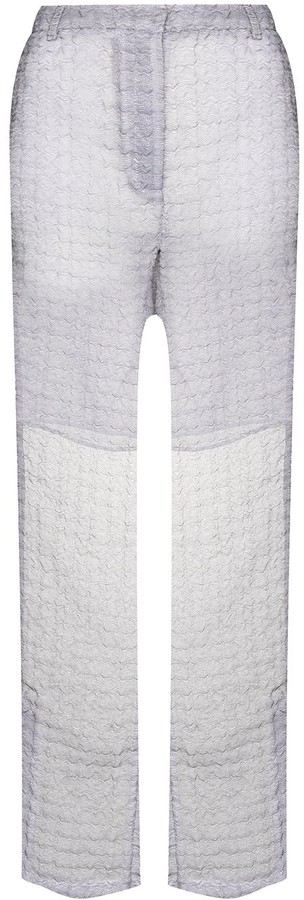 sheer flare trousers