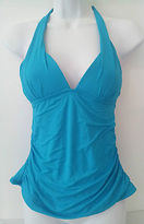 Thumbnail for your product : Apt. 9 Rouched Halterkini Swim Solid Top Halter Tankini Push Up 6 8 10 MSRP $40