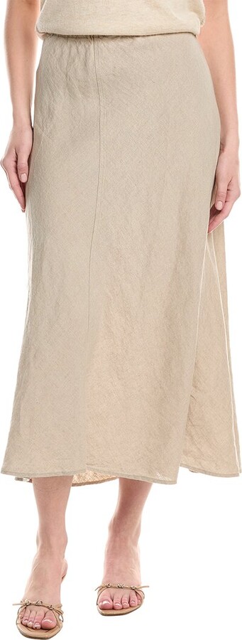 Eileen Fisher A-Line Linen Bias Skirt