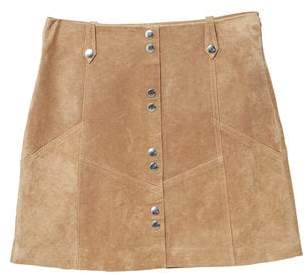 MANGO Snap leather skirt