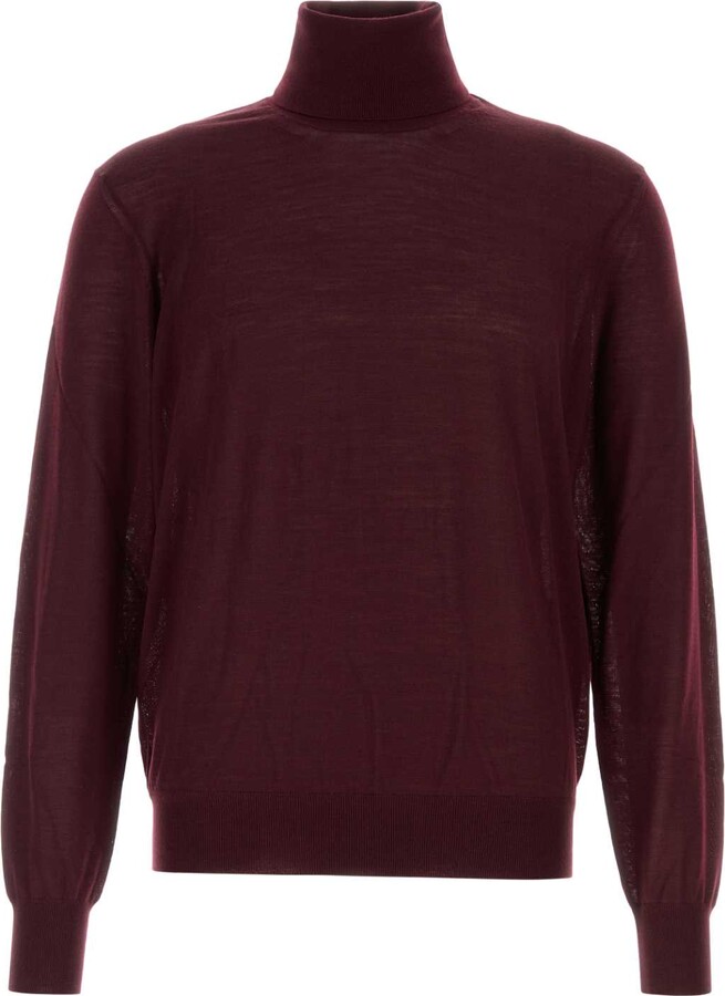 Saint Laurent Aubergine Wool Sweater