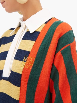 Loewe Striped Cotton Rugby Shirtdress - Red Multi