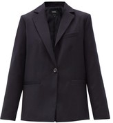 Thumbnail for your product : A.P.C. Savannah Single-breasted Wool Blazer - Navy