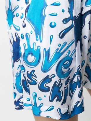 Love Moschino Splash-Print Cotton Shorts