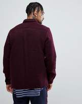 Thumbnail for your product : ASOS DESIGN overshirt in wool mix in burgundy