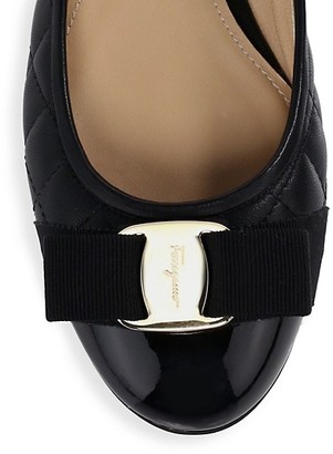 Ferragamo Varina Quilted Leather Ballet Flats