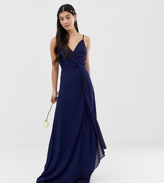 tfnc cold shoulder wrap maxi bridesmaid dress with fishtail