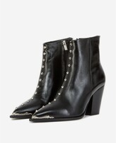 Thumbnail for your product : The Kooples Black leather ankle boots with studs