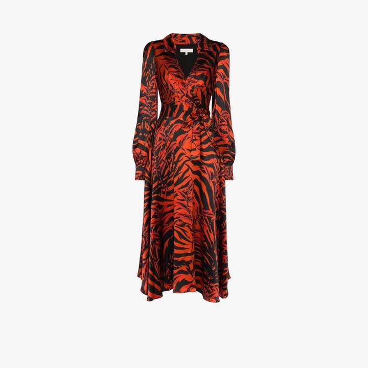 tiger print wrap dress