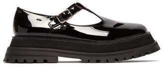 Burberry Aldwych Flatform Patent-leather Dolly Loafers - Womens - Black