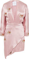 Thumbnail for your product : Markarian Exclusive Perseus Feather-Trimmed Embellished Silk-Satin Dress