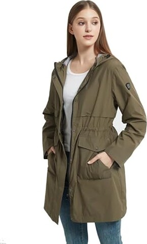 RAGEMAN Women Warm Parka Jacket, Outdoor Water Resistant Ladies Hooded Coat, Windproof Long Winter Warm Outwear, Cotton Padded Overcoat With Pockets