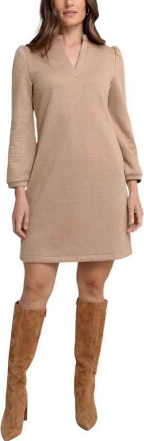 Southern Tide Oren Quilted Dress In Tannin