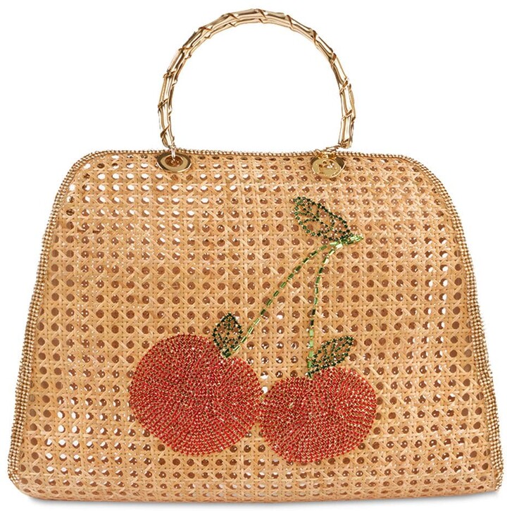 Watercolor Cherry Fruit Round Leather Shoulder Bag Fashion Lady Crossbody Wallet Adjustable Top Handbag For Women Girl 