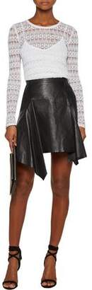 Isabel Marant Calliope Asymmetric Pleated Leather Mini Skirt