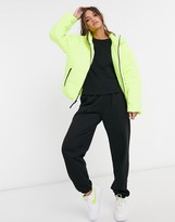 Thumbnail for your product : Nike padded jacket with back swoosh in neon yellow