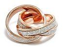 G by Guess GByGUESS Women's Rose Gold-Tone Intertwined Glitter Ring